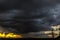 Dark clouds and rainy over the city in Brazil