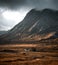 Dark Cloudy Day Over Buachaille Etive Mor, Glencoe, Scottish Highlands