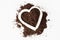 Dark Cocoa Powder in a Heart Shape