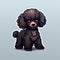 Dark And Colorful Black Poodle Sticker In 2d Game Art Style