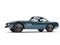 Dark cornflower blue vintage sports car - side view