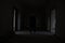 Dark corridor of decay building