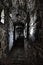 Dark corridor on medieval castle