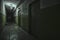 Dark corridor. Mystical interior of dark empty corridor, tunnel in an abandoned house. Dark mysterious corridor. The interior of