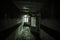 Dark and creepy corridor of abandoned building