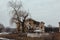 Dark and creepy old abandoned mansion. Gorozhanka, former Venevitinov manor, Voronezh Region