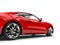 Dark crimson red modern sports muscle car - closeup side view