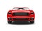 Dark crimson red modern sports muscle car - front view closeup shot