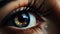 Dark Cyan And Amber: Close-up Shot Of A Young Girl\\\'s Eye