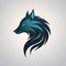 Dark Cyan Dragon Head Logo Design For Dog And Wolf