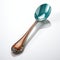 Dark Cyan And Light Brown Ornate Spoon With Silver Handle