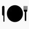 Dark dining Icon includes plate and fork