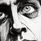 Dark And Distorted: A Sketchy Closeup Of Roger\\\'s Face In Ink
