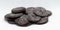 Dark edged chocolate chips isolated