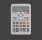 Dark electronic Scientific Calculator in flat style. Pocket calculators for science, math