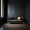 Dark elegance living room interior in classic style, Generative AI