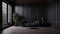 Dark elegance living room interior in classic style, Generative AI