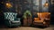 Dark Emerald And Amber Wingback Leather Lounge Chairs In English Pale Ale Room