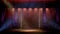 Dark empty stage with spot lights. Comedy, Standup, cabaret, night club stage 3d render