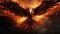 Dark Fantasy Eagle In Flames: Supernatural Realism Digital Art