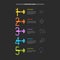 Dark Five simple color steps process infographic template