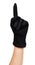 Dark fleece gloves. Winter female accessory. Isolated