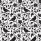 Dark floral pattern with crow