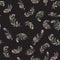 Dark fluffy feathers seamless pattern