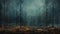 Dark Forest: A Conceptual Digital Art Painting Of Avian-themed Woods