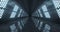 Dark Futuristic Long Sci-Fi Tunnel With Hexagon Lights And Reflective Floor. 3D Rendering