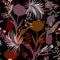 Dark garden of Vector colorful botanic silhouette floral seamless pattern on modern colorful stripe Fill-in, delicate  wallpaper,