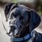 Dark German Shorthaired Pointer Dog Head Looking Thoughtful