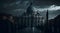 Dark Gloomy Majesty Vatican City and St. Peter\\\'s Basilica Dramatic Landscape Created With Generative Ai