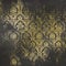 dark gold and black vintage elegant floral and classic pattern ornament decor background.classic Baroque
