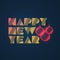 Dark Golden Retro Style Art Deco Happy New Year Type Script Template, Multipurpose Holiday Greetings Typography Design