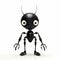 Dark Gothic Ant Robot: A Tim Burton-inspired 3d Doll On White Background