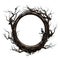 Dark Gothic Fantasy Ornate Picture Swirl Frame on transparent background. Ai generative.