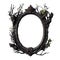 Dark Gothic Fantasy Ornate Picture Swirl Frame on transparent background. Ai generative.