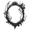 Dark Gothic Fantasy Ornate Picture Swirl Frame on transparent background. Ai generative.