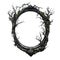 Dark Gothic Fantasy Ornate Picture Swirl Frame on transparent background. Ai generative.