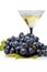 Dark grapes and glass of light wine