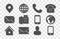 Dark Gray Contact Info Icon Set Shadow