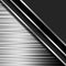 Dark gray gradient background with diagonal silvery stripes.