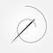 Dark gray needle and spiral thread vector symbol