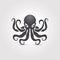 Dark Gray Octopus Symbol Illustration On White Background