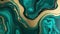 Dark green aqua abstract painted wavy marble background green marble with golden veins