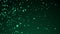 Dark green background with flying small green particles