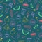 Dark Green Foodie vector repeat pattern background design