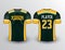 Dark green gold unique combination sports jersey