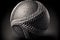 dark grey dirty used baseball ball close-up, generative ai